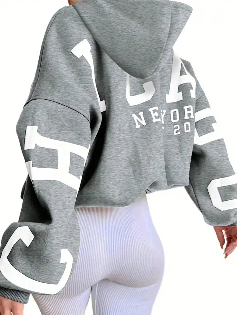 Women’s Casual Long Sleeve Hoodie Letter Print Streetwear Top