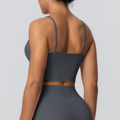 Women Backless Sports Bra Naked Feel Yoga Gym Workout Padded Top