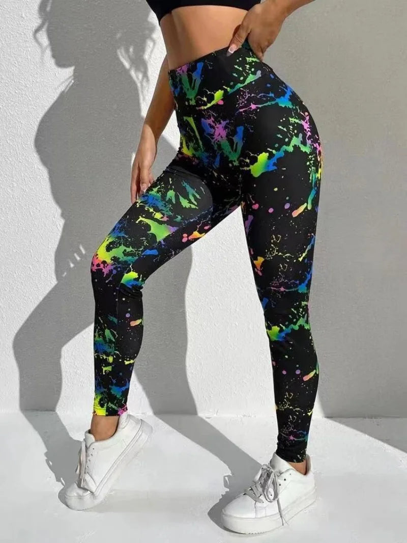 Second Skin Leggings - Seamless Multicolor Pattern