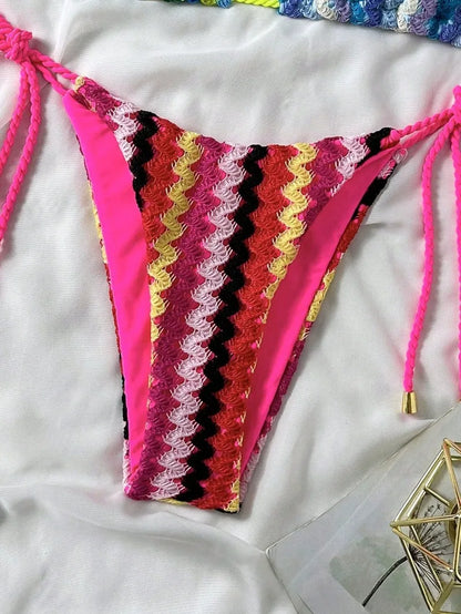 Laguna Isla - Stripey Crochet Bikini
