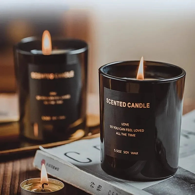 Classic Black Cup Aromatherapy Candle | 180g Long-Lasting Scented