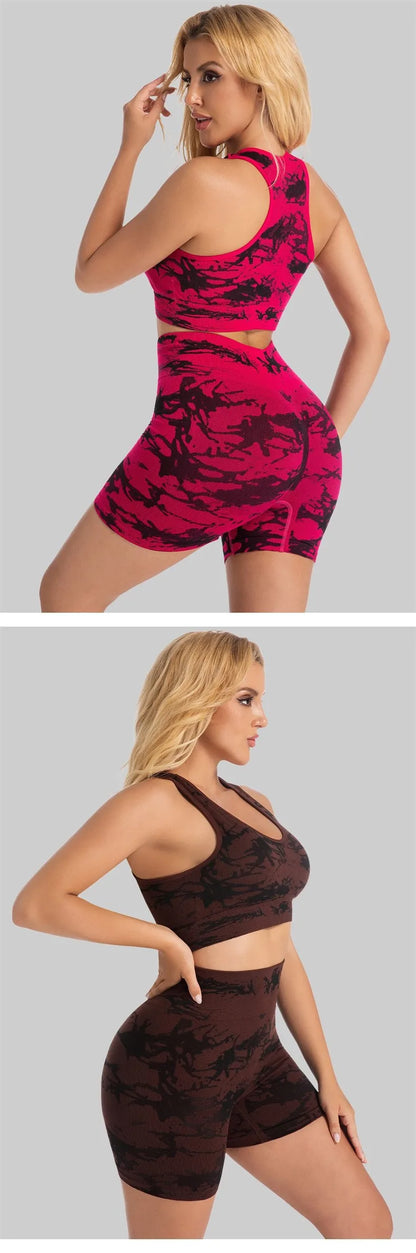 High-Waist Butt-Lifting Yoga Suit Women's Tight Sports Wear Breathable Quick-Dry Fitness Set Running Exercise Outfit