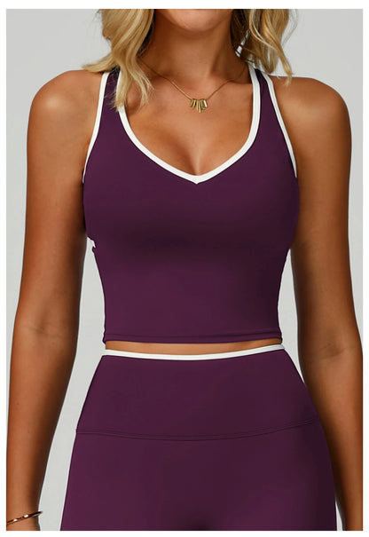 Women Sports Bra High Support Yoga Top Gym Workout Padded Fitness Vest