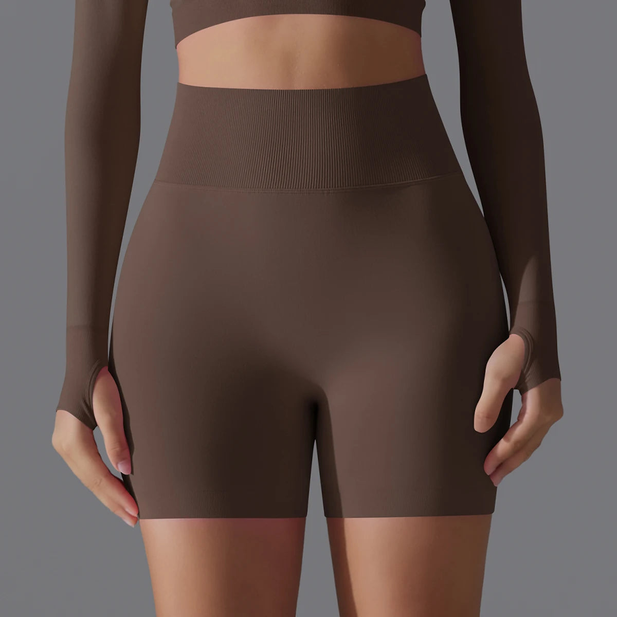 Womens High Waist Seamless Yoga Gym Shorts Running Fitness Workout Shorts