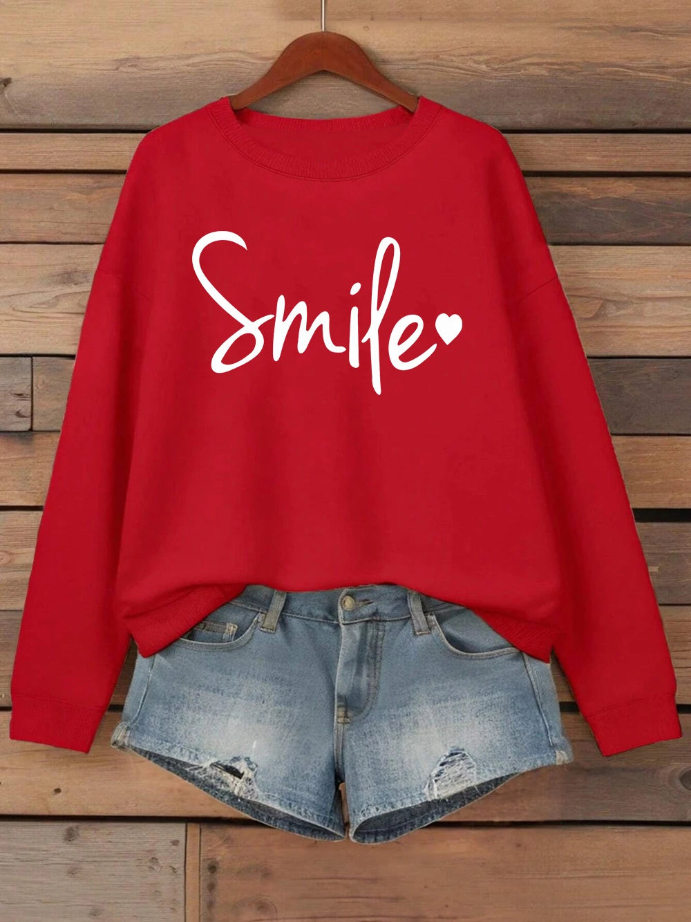 Women’s Casual Fleece Hoodie Smileprints Warm Winter Crewneck Top