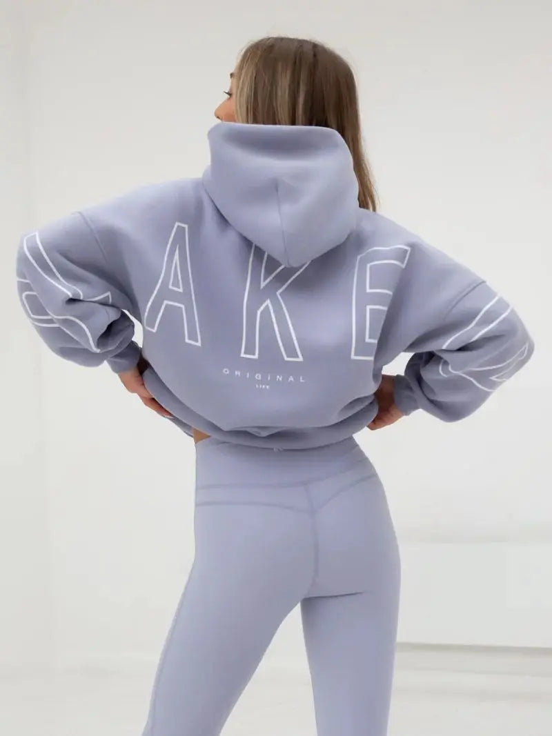 Womans Oversized Hip Hop Hoodie Printed Streetwear Sweatshirt Top