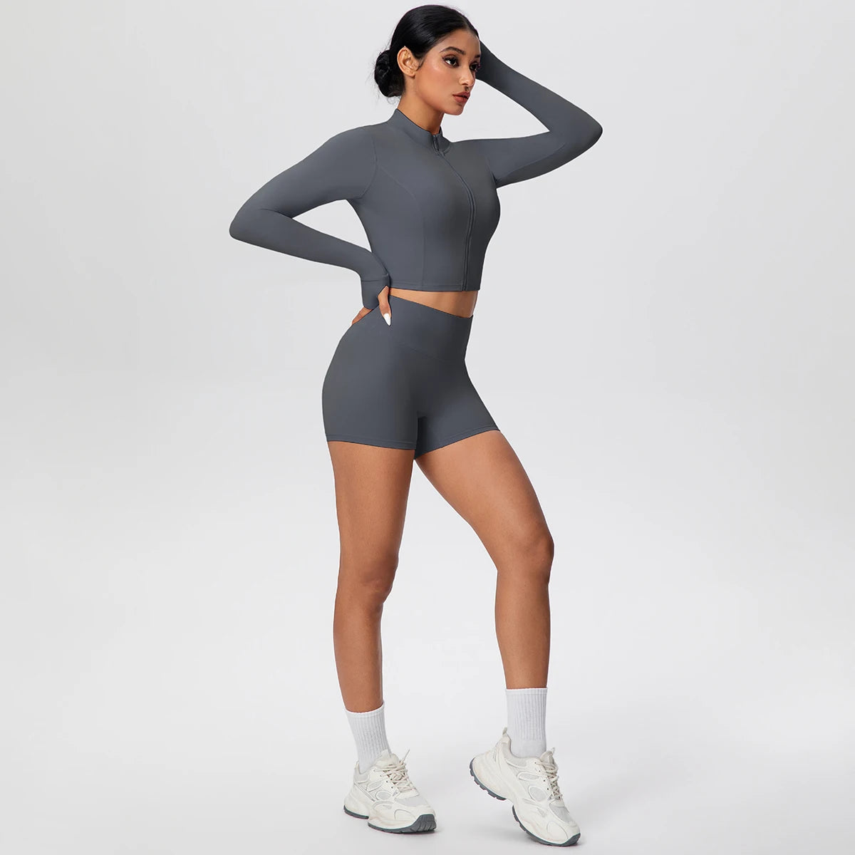 Women Yoga Set Quick Dry | Zipper Top Leggings Set