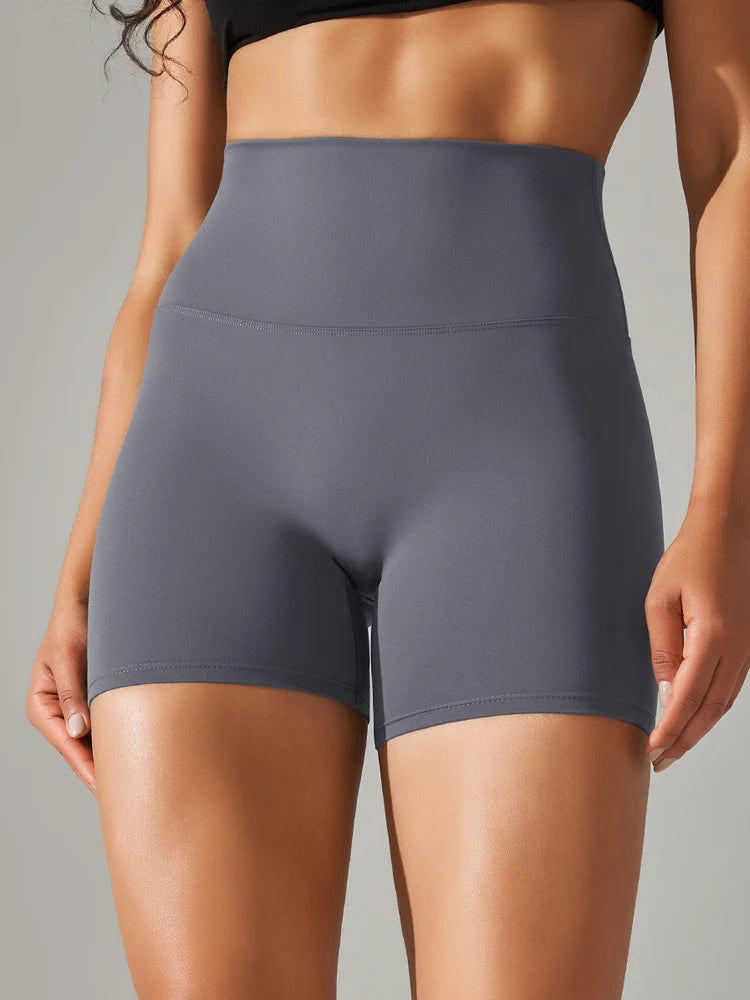 Women High Waist Yoga Shorts Squat Proof Gym Workout Fitness Cycling Shorts