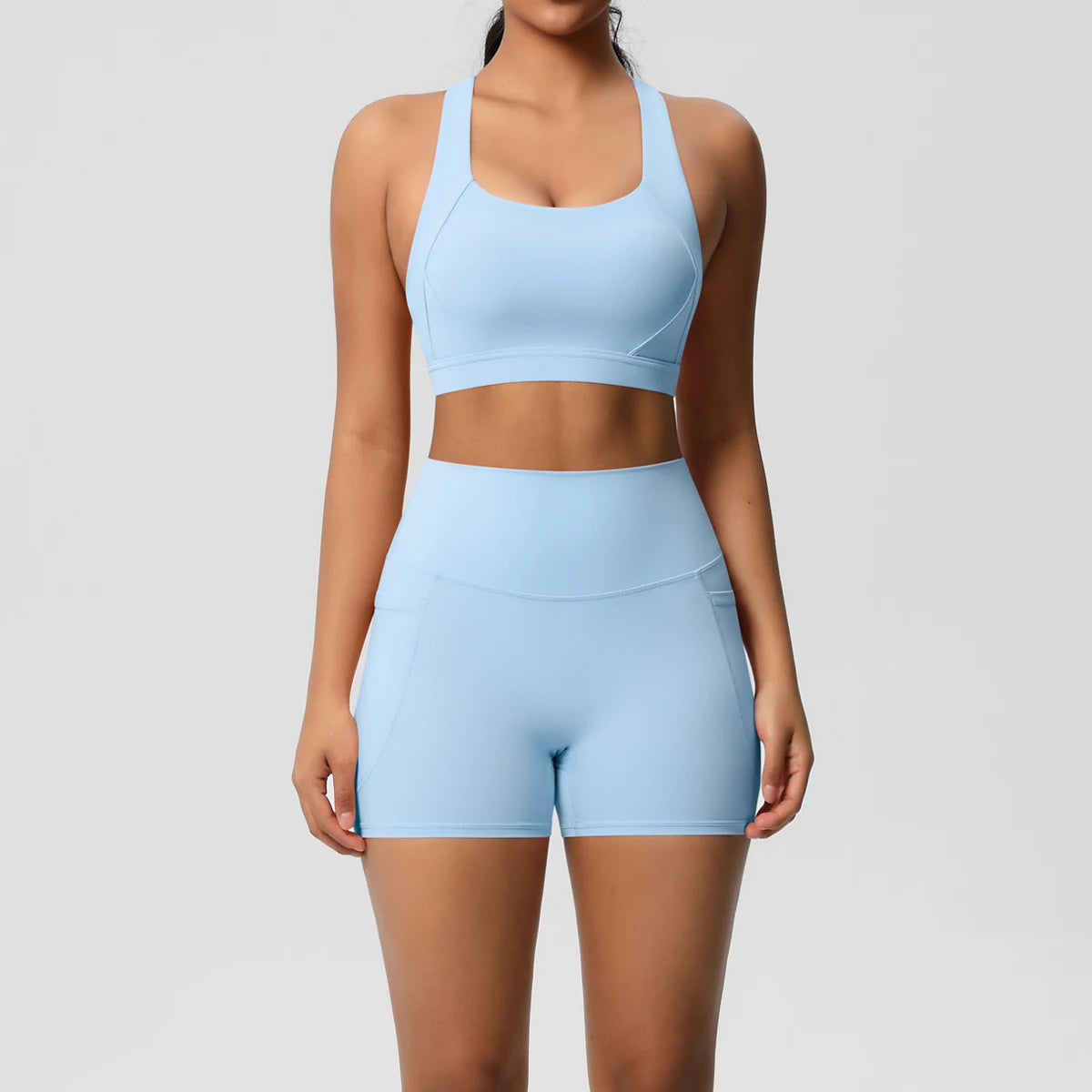 2 Piece Cross Fit Set Women | Pocket Leggings Gym Outfit