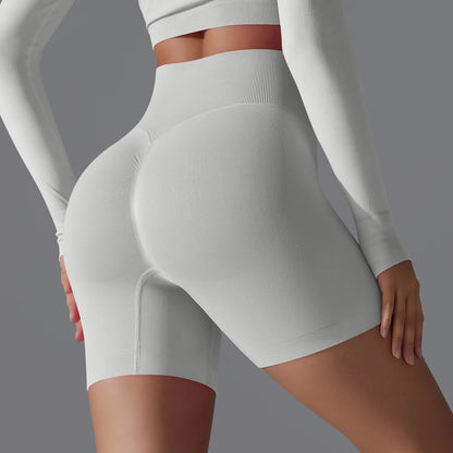 Womens High Waist Seamless Yoga Gym Shorts Running Fitness Workout Shorts