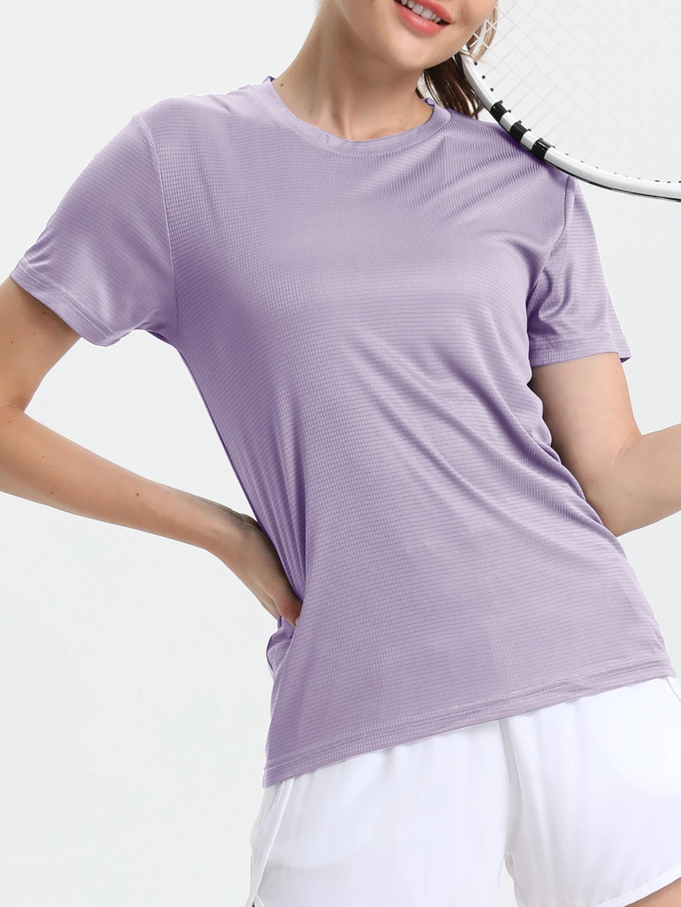 Women Quick Dry Running Gym Sport T-Shirt Breathable Lightweight Fitness Top