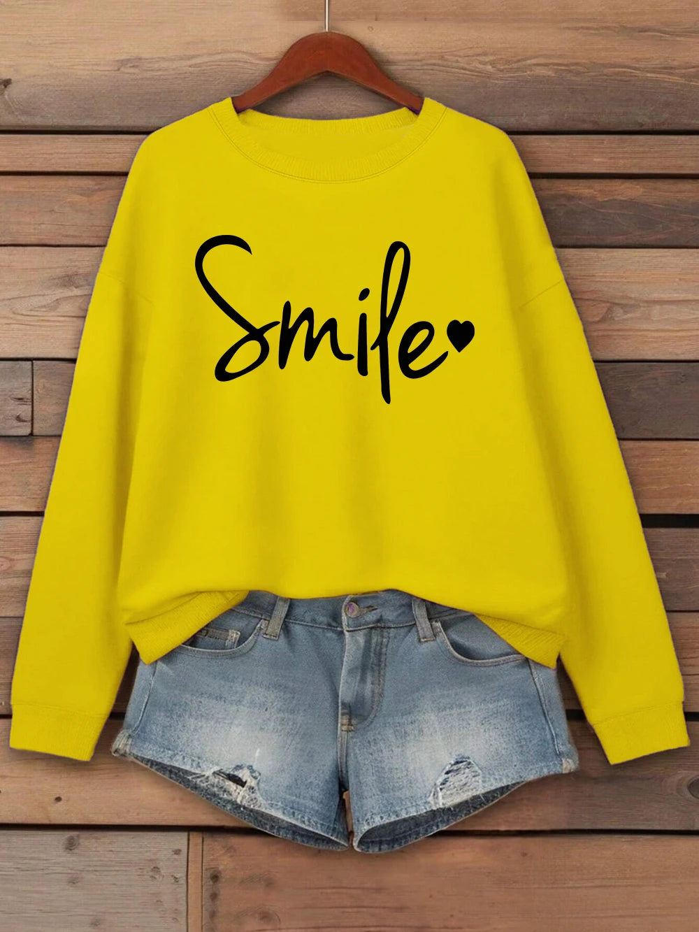 Women’s Casual Fleece Hoodie Smileprints Warm Winter Crewneck Top