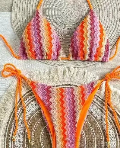 Laguna Isla - Stripey Crochet Bikini