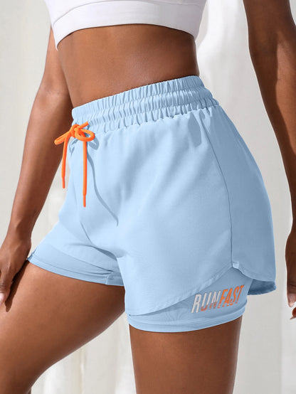 Women’s High Rise Running Shorts – Elastic Waist Workout Shorts