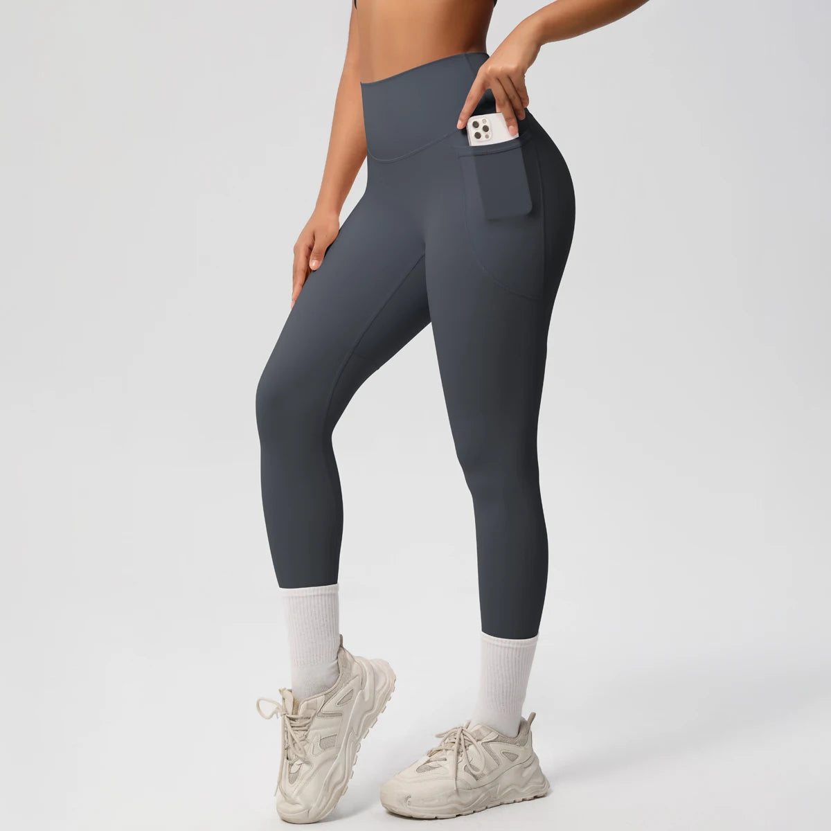 Second Skin Leggings - Pocket High Waist Blue