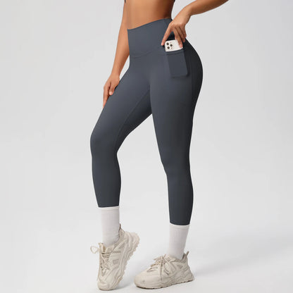 Second Skin Leggings - Pocket High Waist Blue