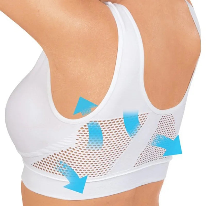 Womens Sports Bra Vest Breathable Padded Shockproof Gym Running Fitness Top