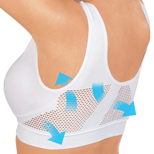 Womens Sports Bra Vest Breathable Padded Shockproof Gym Running Fitness Top