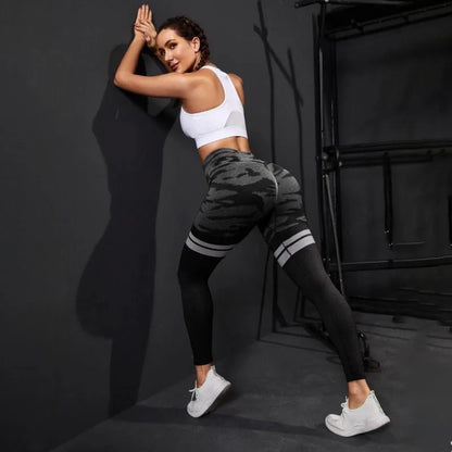 Second Skin Leggings - Stripe Black Camo