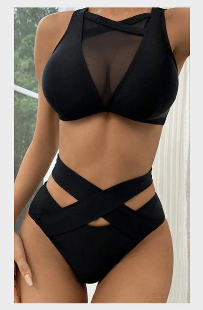 Coastline Aura - Black Mesh Two-Piece