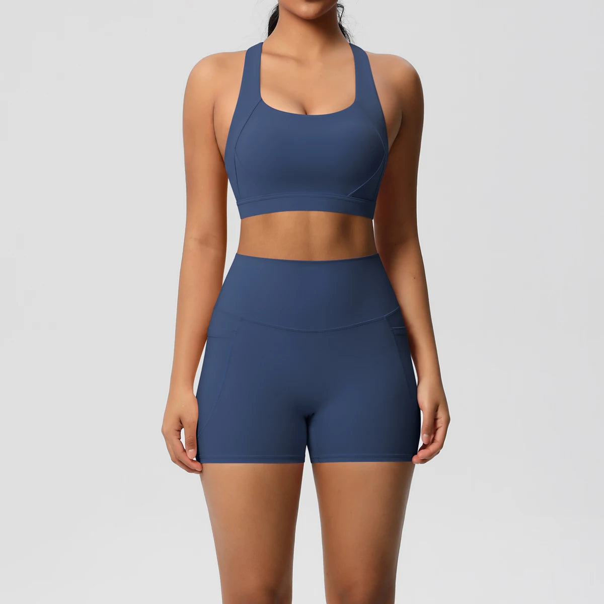 2 Piece Cross Fit Set Women | Pocket Leggings Gym Outfit