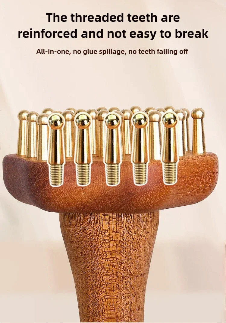 Portable Brass Gua Sha Massage Tool Head Neck Leg Body Meridian Massager Lymphatic Muscle Relief Pain Deep Tissue Massage