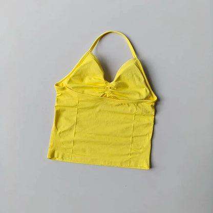 Women Backless Sports Bra Halter Gym Yoga Top Push Up Fitness Vest