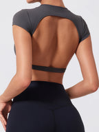 Hearuisavy Sports Top | Backless Yoga Crop Activewear