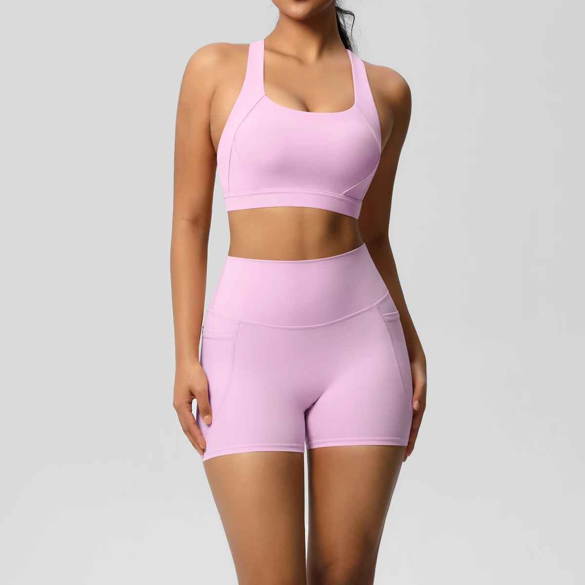 2 Piece Cross Fit Set Women | Pocket Leggings Gym Outfit