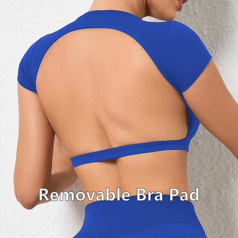 Ctenkevet Sports Crop Top | Backless Yoga Gym Activewear