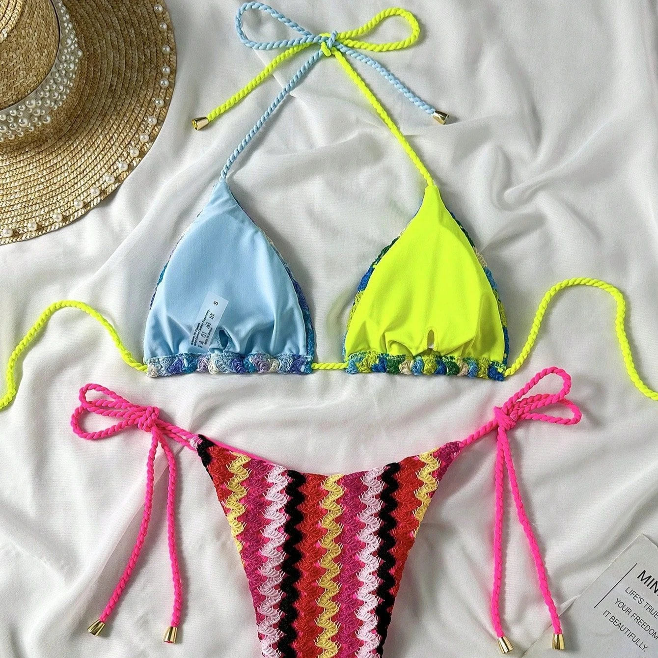 Laguna Isla - Stripey Crochet Bikini