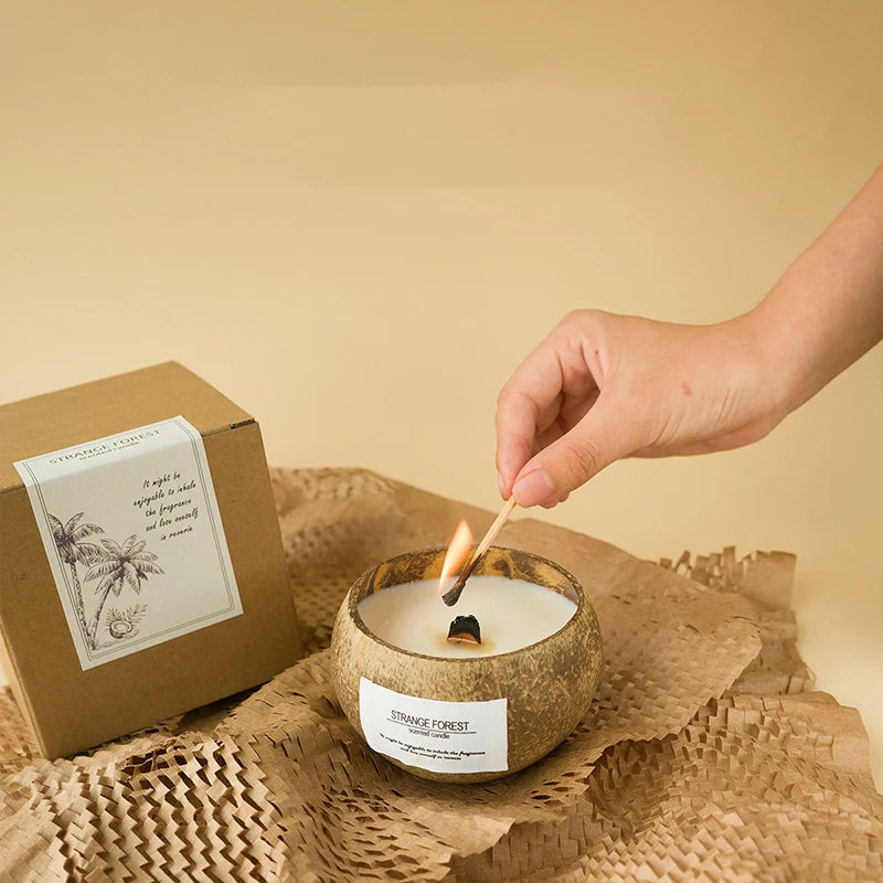Coconut Shell Aromatherapy Candle | Premium Plant Wax Essential Oil