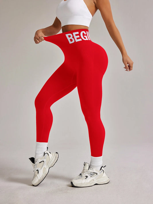 Contour Fit Leggings - Seamless Red