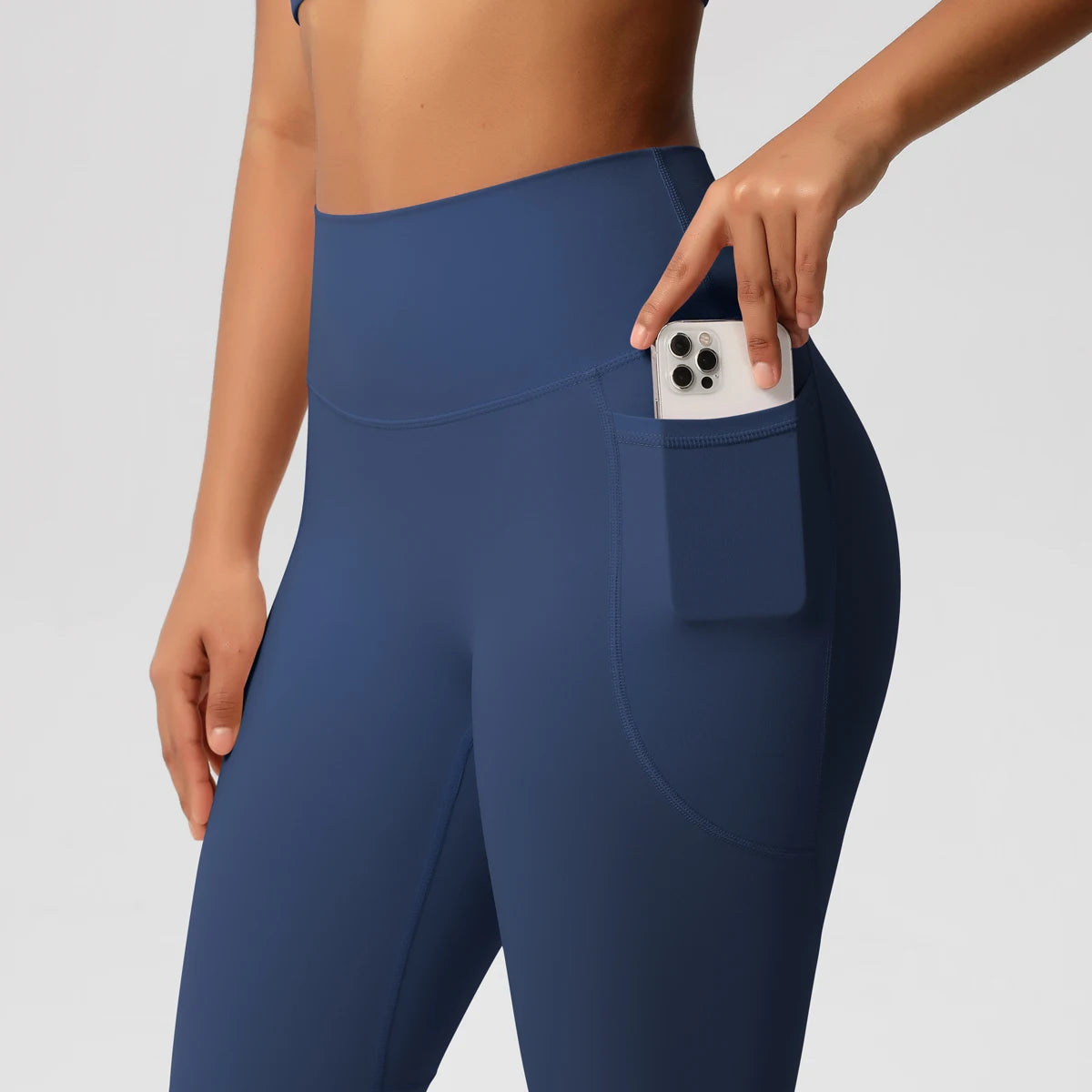 Second Skin Leggings - Pocket High Waist Blue