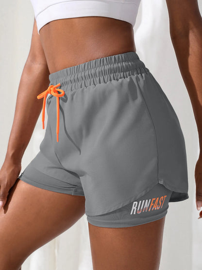Women’s High Rise Running Shorts – Elastic Waist Workout Shorts