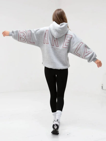 Womans Oversized Hip Hop Hoodie Printed Streetwear Sweatshirt Top