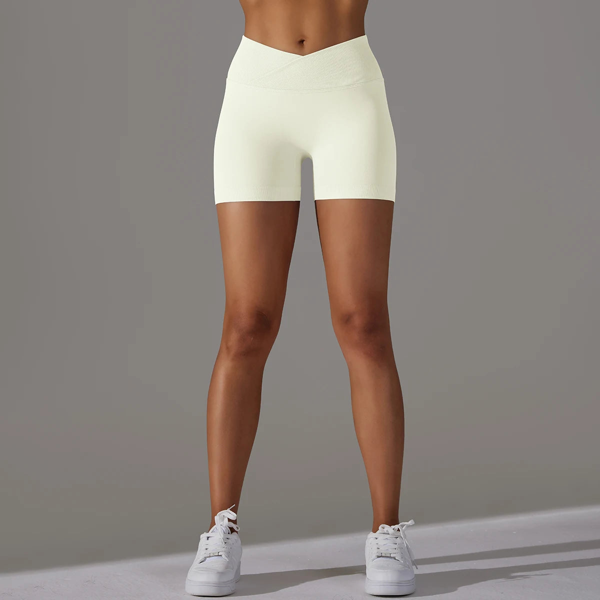 Womens High Waist Gym Running Shorts Seamless Scrunch Butt Fitness Workout
