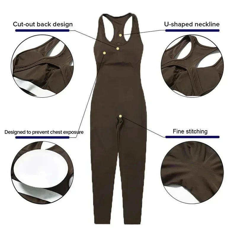 Women’s Yoga Jumpsuit | Push-Up Gym Pilates Workout Outfit