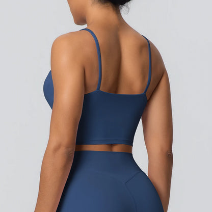 Women Backless Sports Bra Naked Feel Yoga Gym Workout Padded Top
