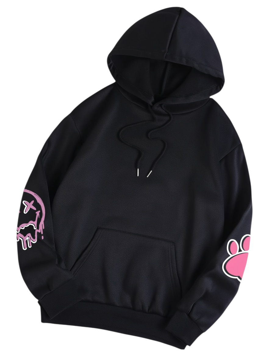 Studio & Street™ Rebel Bunny Printed Fleece Hoodie