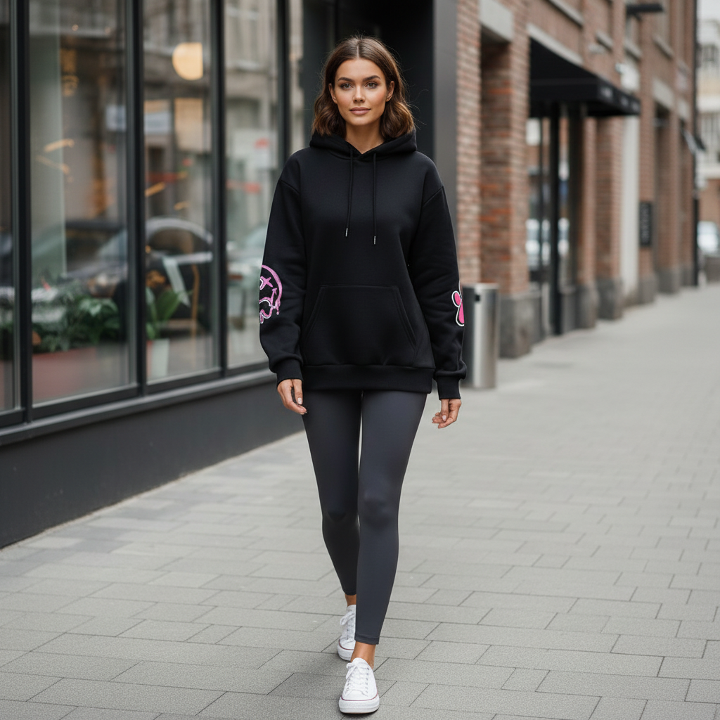 Studio & Street™ Rebel Bunny Printed Fleece Hoodie