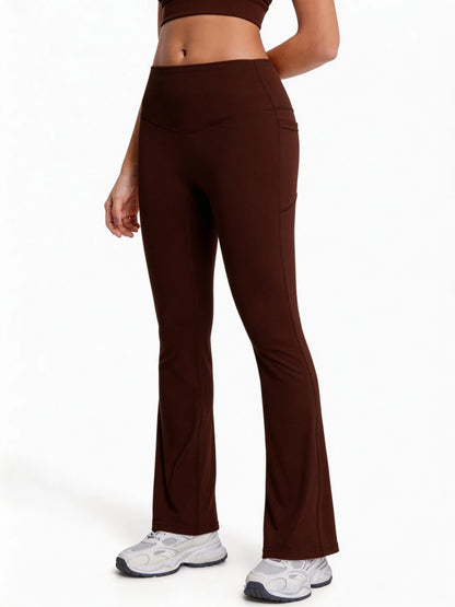 Mind Body and Soles Freedom Flow High Waisted Flare Leggings in coffee displayed in the official colour variant picker.