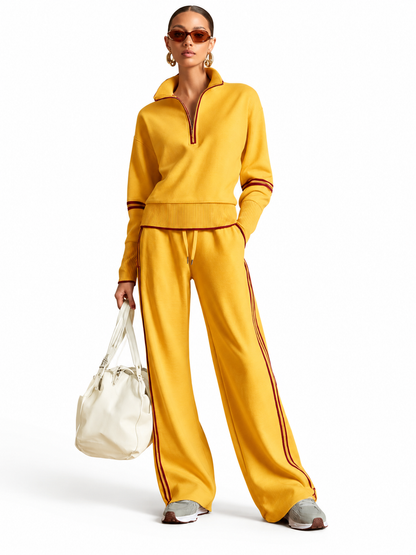Studio & Street™ Signature Half-Zip Wide-Leg Set
