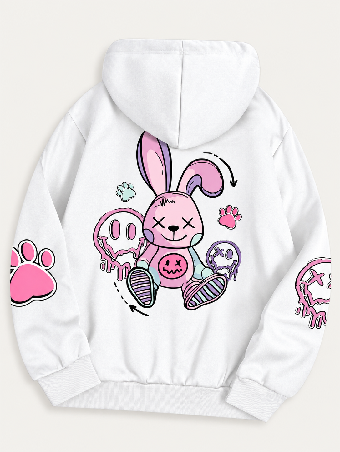 Studio & Street™ Rebel Bunny Printed Fleece Hoodie