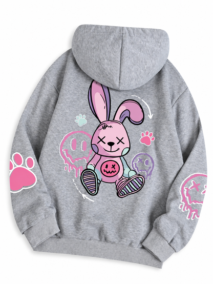 Studio & Street™ Rebel Bunny Printed Fleece Hoodie