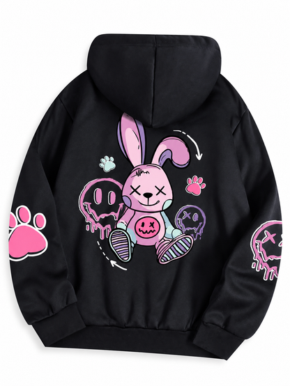 Studio & Street™ Rebel Bunny Printed Fleece Hoodie