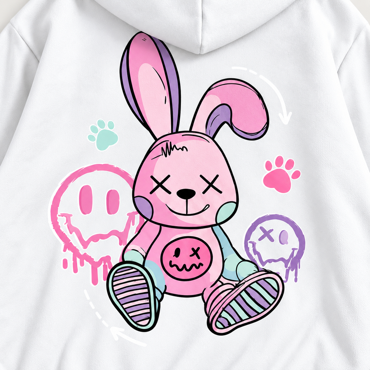 Studio & Street™ Rebel Bunny Printed Fleece Hoodie